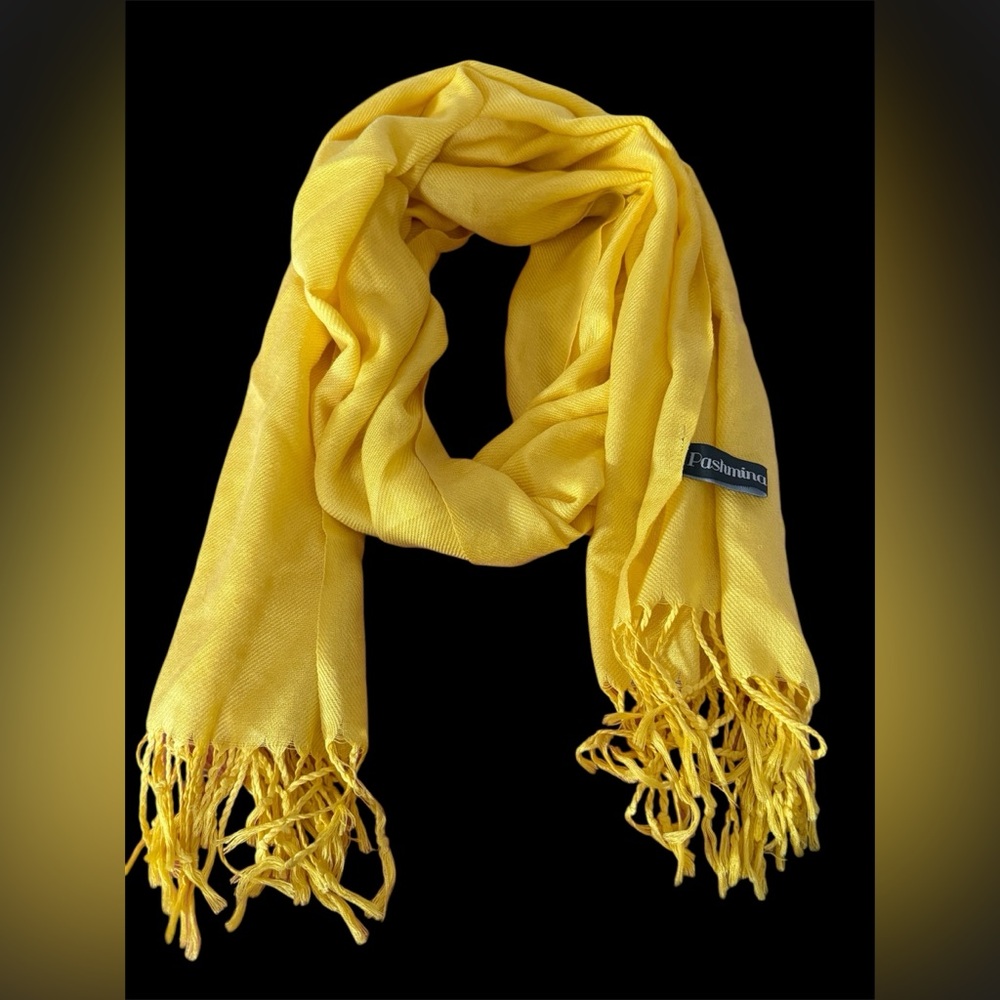 Pashmina mustard yellow scarf shawl EUC very soft